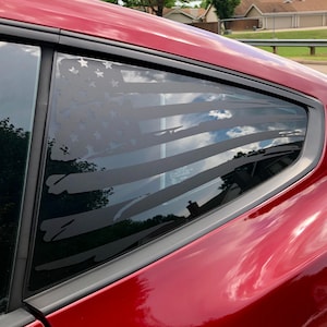 Fits 2015+ Ford Mustang American flag rear quarter window decal sticker 2015 2016 2017 2018 2019 2020 2021 2022