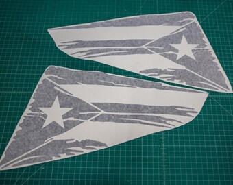 Premium Puerto Rico Flag Decal PAIR, compatible with Mustang 2024+ (S650) Rear Window without trimming!