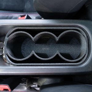 Upgraded Cupholder compatible with Scion FRS, Subaru BRZ, and Toyota 86 (2013-2020). Holds 3 cups including a much larger cup. ASA Plastic.