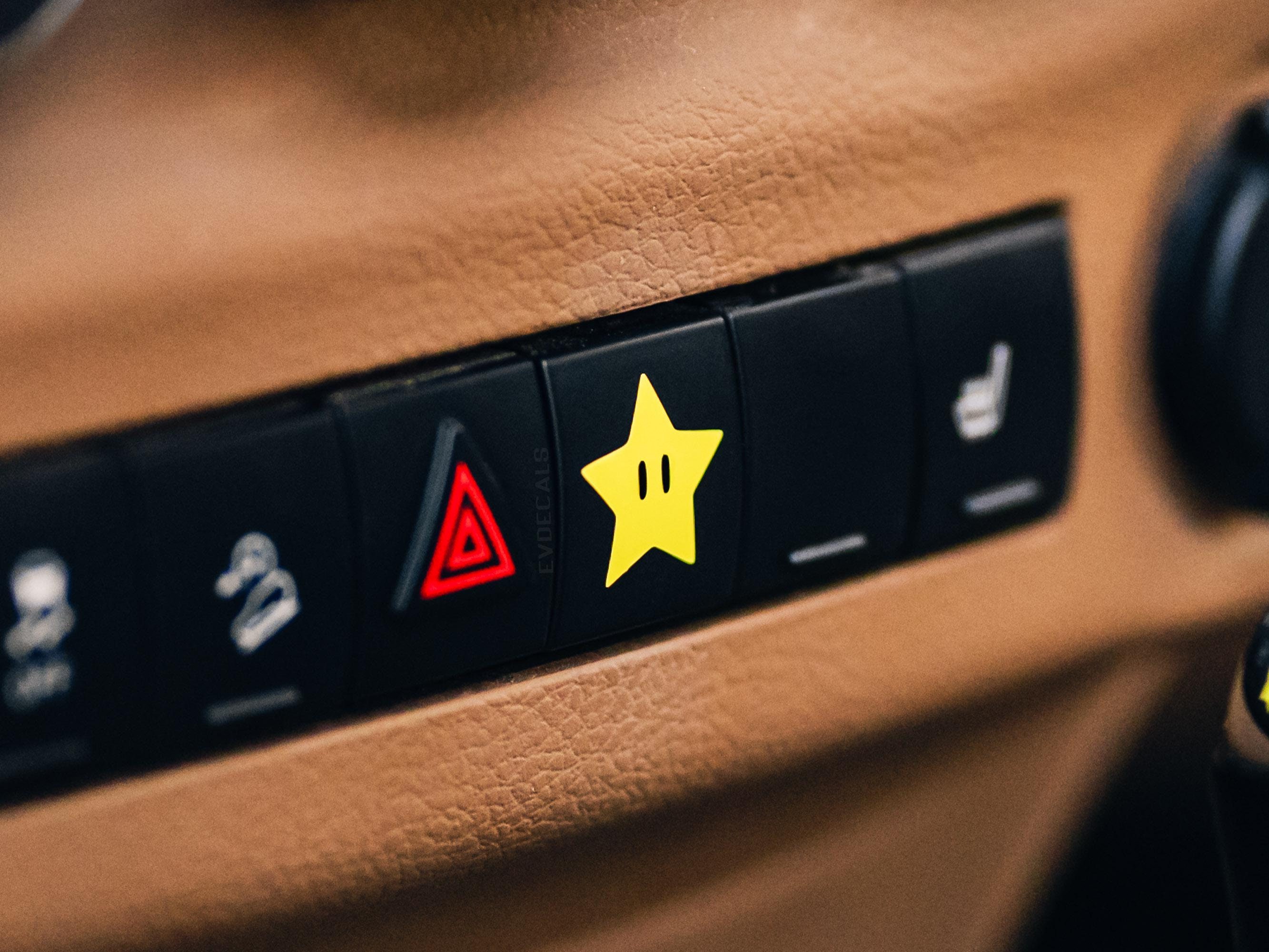 2 size options, Star blank button decal sticker for car buttons!