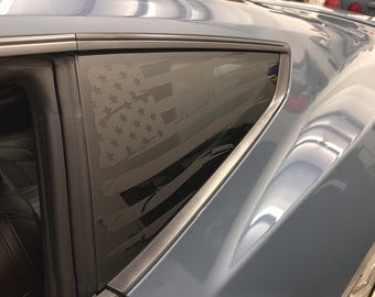 Distressed American Flag Vinyl Decklid Decal For 2005-2020 Ford Mustang – Trunk Panel, Left Right Rear