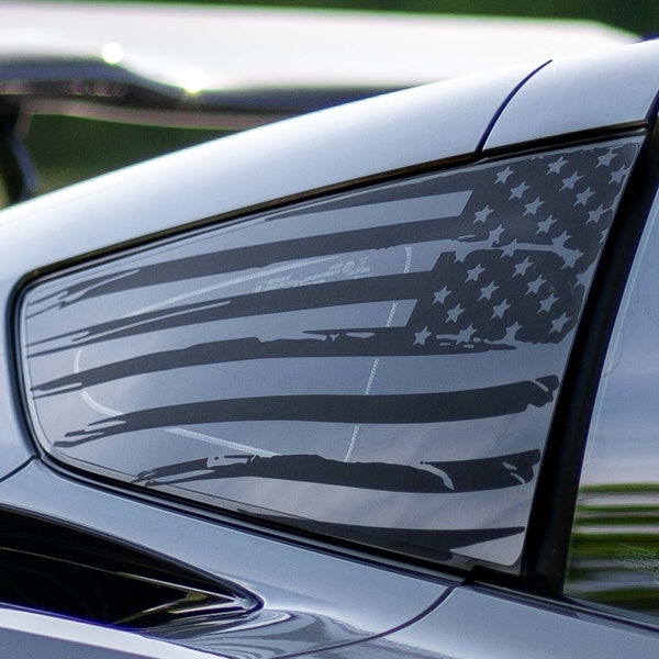 Fits C7 Corvette, American Flag rear quarter side window decal sticker 2014 2015 2016 2017 2018 2019 Stingray Grand Sport Z06