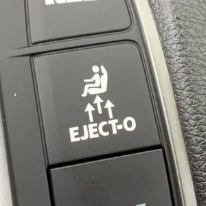 Includes 2, EJECT-O decal sticker compatible with Honda Civic blank buttons. Also fits other cars!