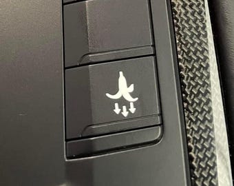 Small BANANA Blank Button Interior Decal - fits 911, 718, GTI, and others!