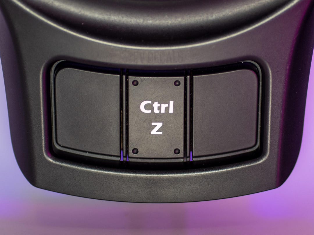 Ctrl Z Undo Blank Button Decal Sticker - High Performance Vinyl (2 per ...