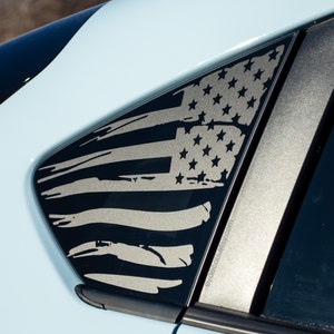 Premium-Vinyl, passend für 2018-2023 Subaru Crosstrek, amerikanische Flagge hinterer Viertelseitenfensteraufkleber 2018 2019 2020 2021 2022 2023