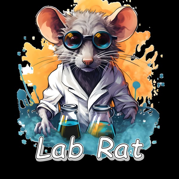 Lab Rat Chemistry, Digital Download, PNG File, 4606px x 5787, transparent background