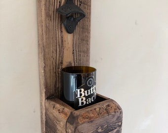 Wall mounted bottle opener