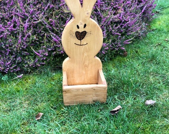Handmade Easter Bunny Planter made from reclaimed wood