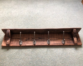 Handmade Reclaimed Wood Coat Hook Shelf: Rustic Home Decor