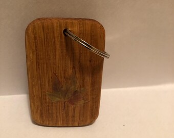 Handmade oak keychain