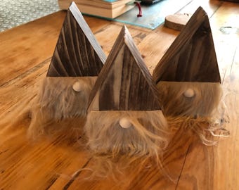Reclaimed Wood Christmas Gnome: Handmade Gonk Tealight Holder