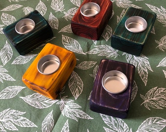Handmade Wooden Tea light candle holder