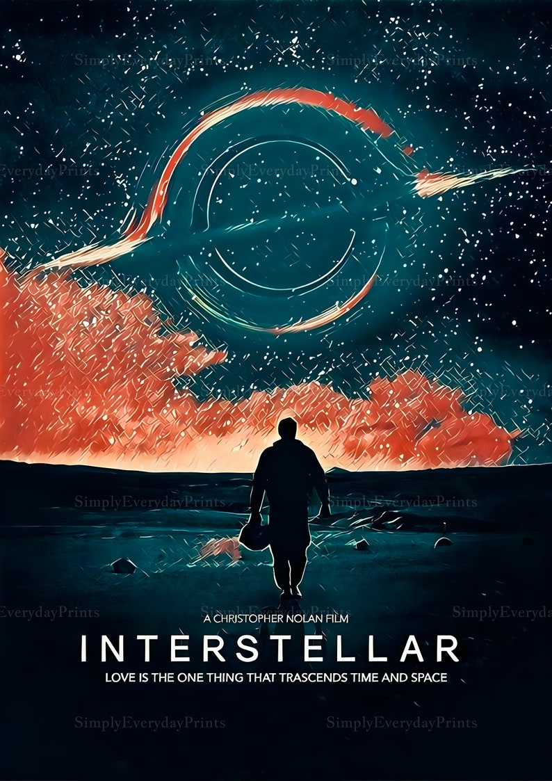 Interstellar Film Poster home Cinema Movie Poster Wall Art Etsy