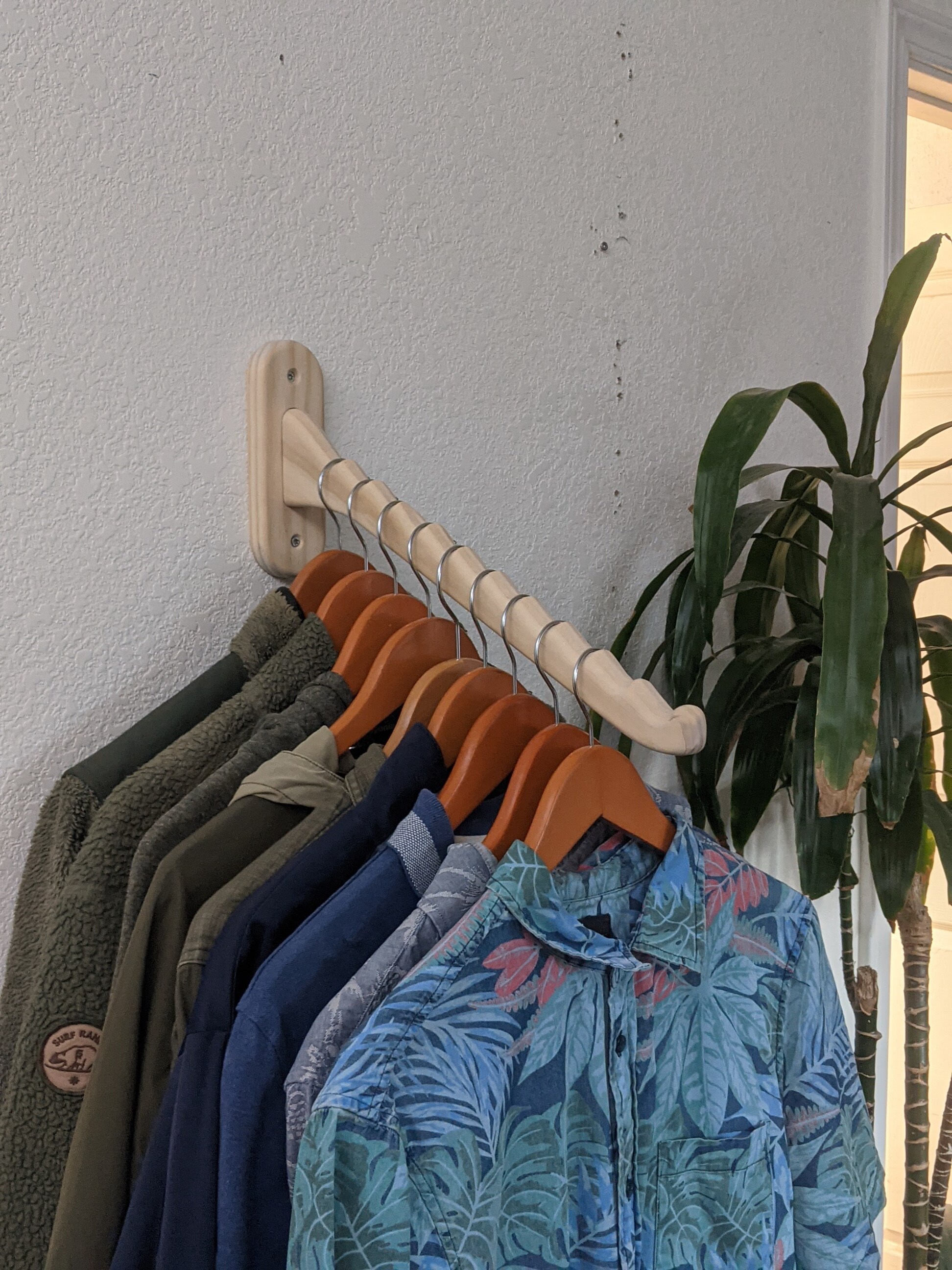 Perpendicular Closet Rod Retail Clothes Rod Wood Closet Rod Etsy UK