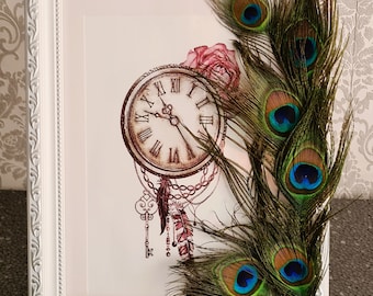 Picture frames, picture frames with feather decoration, picture frames with decoration