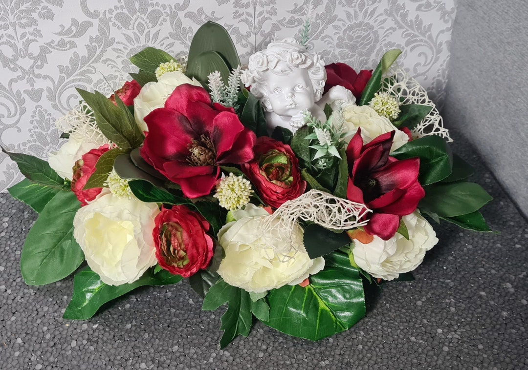 Grave Arrangement With Angel, Grave Decoration, Grave Decoration, Grave