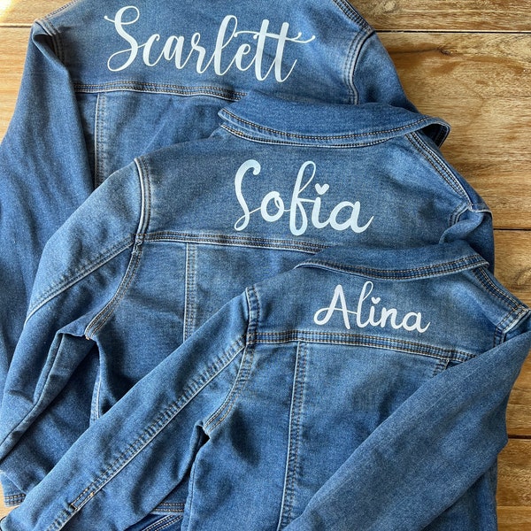 Kids jean jacket personalized name