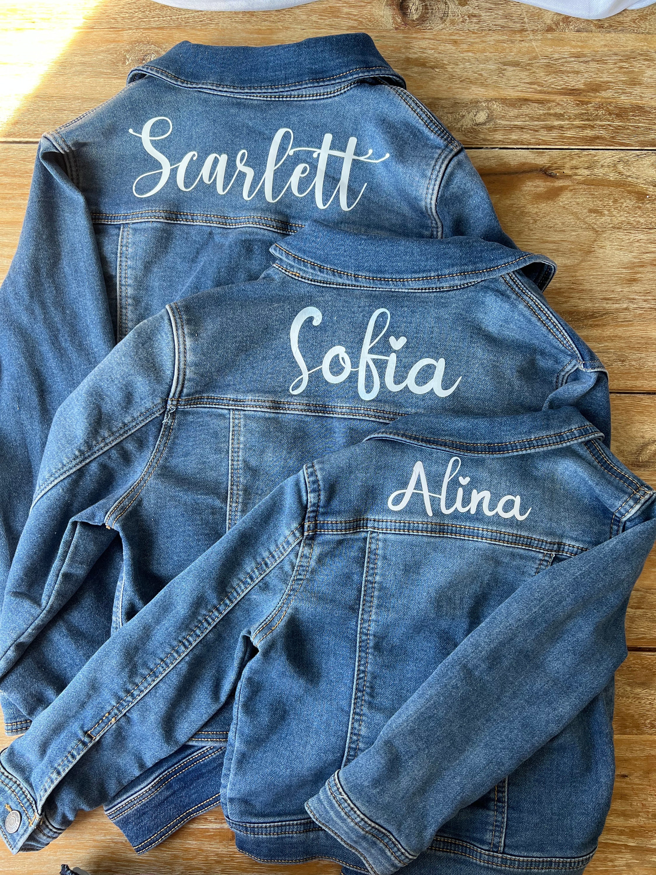 Kids jean jacket personalized name