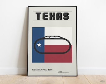Texas Motor Speedway Print | Vintage NASCAR Poster