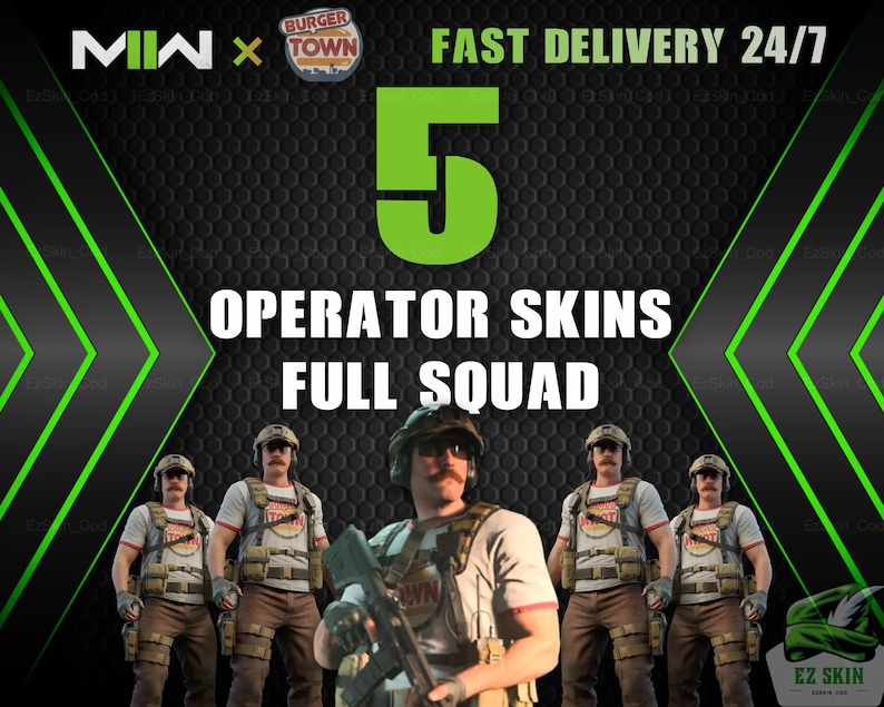5x MW2 Skin Code Burger King MW2 5 Pack Burger Town Etsy