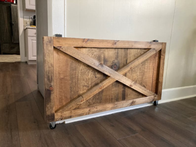 Rolling Baby Gate, Farmhouse Dog Gate Barn Door Baby Gate, Barn Door Dog Gate Etsy