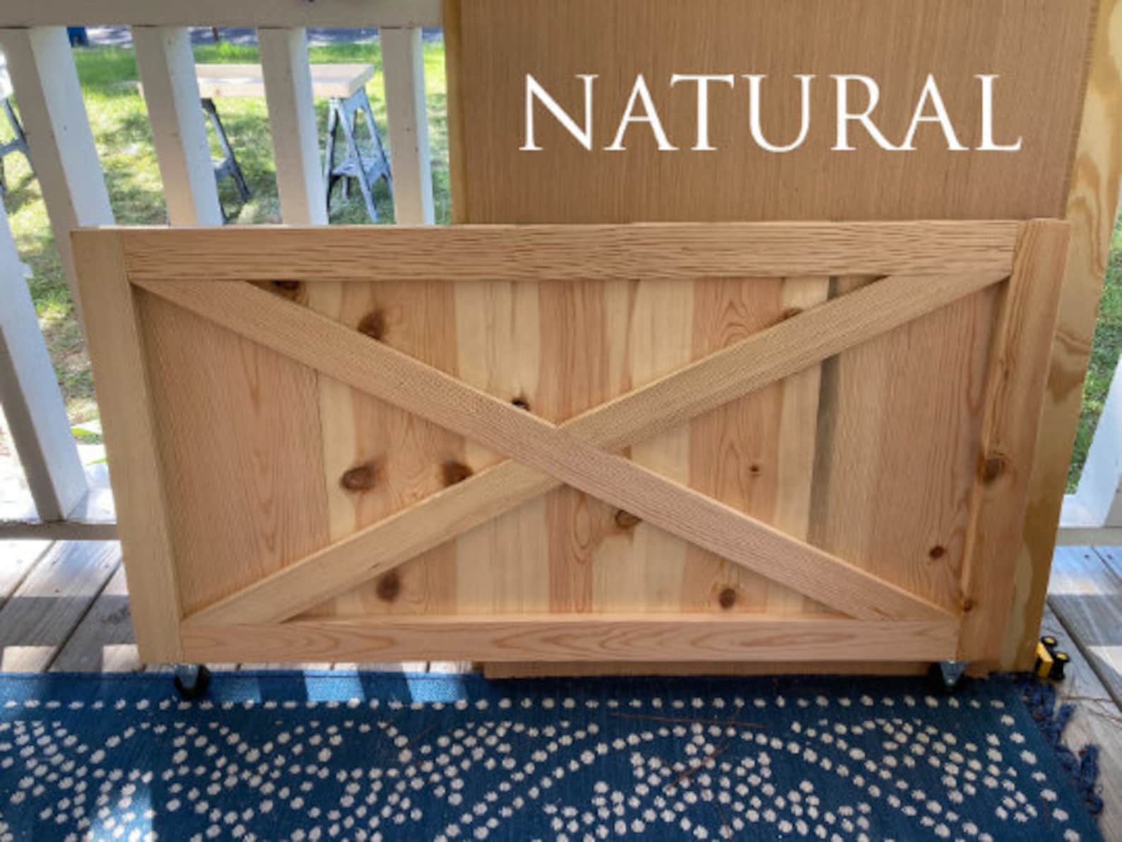 Rolling Baby Gate, Farmhouse Dog Gate Barn Door Baby Gate, Barn Door