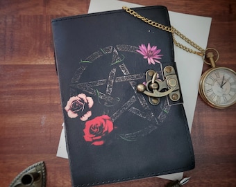 Rose Flower Handmade Leather Journal for Women Notebook Rose Diary Sketchbook Travel Notebook Journal Deckle Paper Christmas Gifts for Him