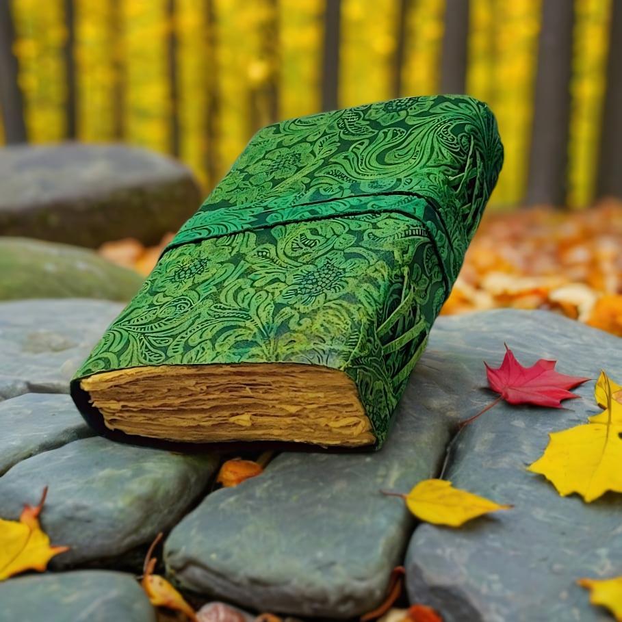 Green Garden Flower Leather Journal With Lock | Vintage Lock Journal ...