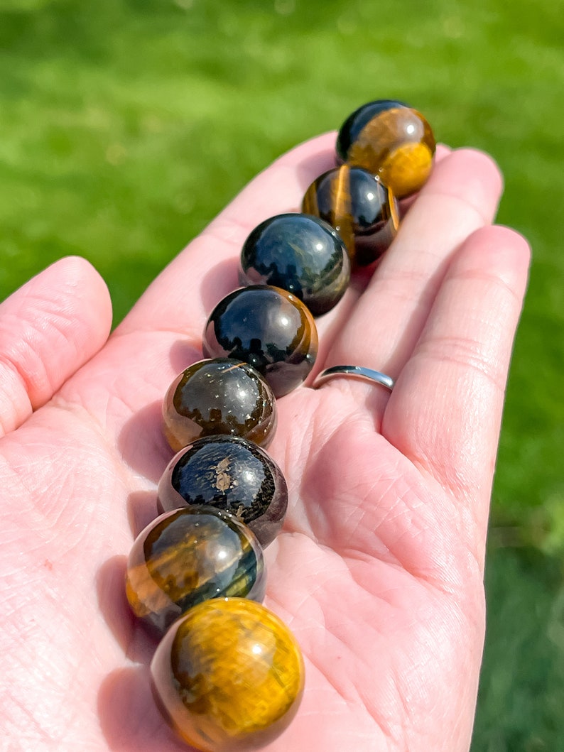 SET OF 2 Blue Tigers Eye Marbles, Small Crystal Spheres, Blue Tigers Eye Crystal, Crystals for