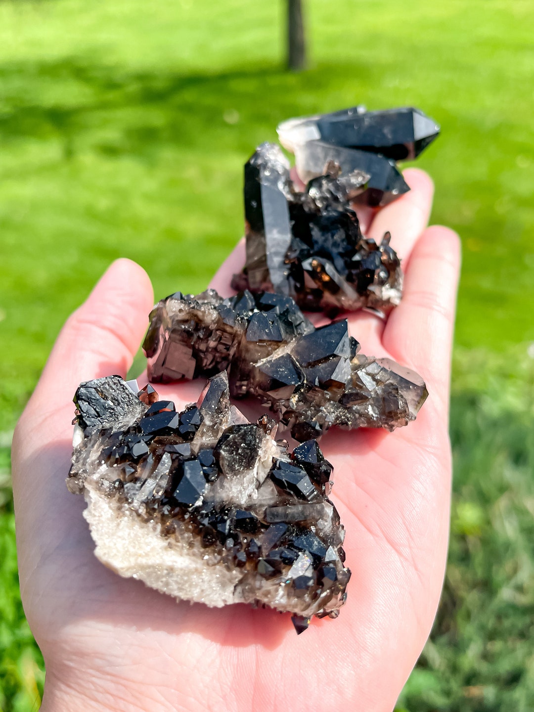 ONE Black Quartz Crystal Cluster Dark Smoky Quartz Crystal Etsy