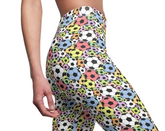 Divertenti pantaloni colorati per yoga da calcio, leggings per palloni da calcio, Futbol, attrezzatura per l'allenamento, pantaloni elasticizzati per feste divertenti,