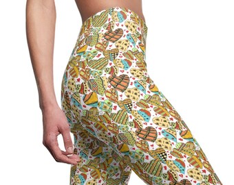 Divertenti pantaloni da yoga a cuore, leggings colorati dell'amore, design divertente, attrezzatura per l'allenamento, divertenti pantaloni elasticizzati per feste