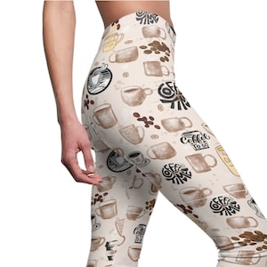 Coffee print leggings store