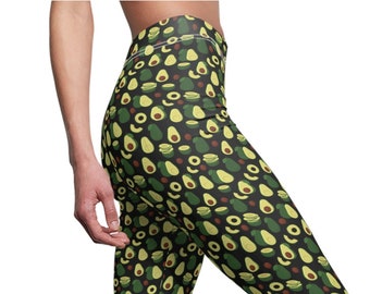 Divertenti pantaloni da yoga in avocado, leggings divertenti con disegno di frutta, attrezzatura per l'allenamento, pantaloni elasticizzati per feste divertenti, idea regalo divertente