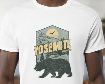 Camicia Yosemite, T-shirt da escursionismo cool, Vacanza in California, Fauna selvatica, Divertimento in famiglia, T-shirt da campeggio, T-shirt Softstyle unisex