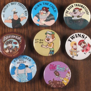 Gravity Falls inspired buttons set 3