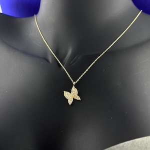 14K Gold Pretty Butterfly Necklace, delicate glamorous necklace