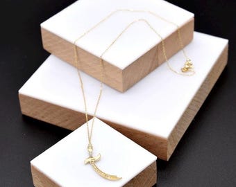 14K Gold Schwert Anhänger, goldenes Schwert, 14K Gold, Geburtstagsgeschenk, Geschenk für geliebte