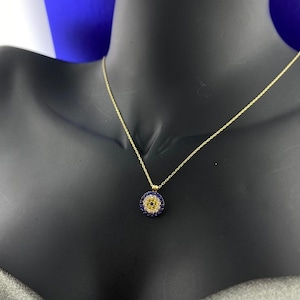 14k Solid Gold Blue Evil Eye Pendant Charms, Solid Gold Evil Eye Charm, Turkish Eye Greek Blue Eye, Great Gift For Her