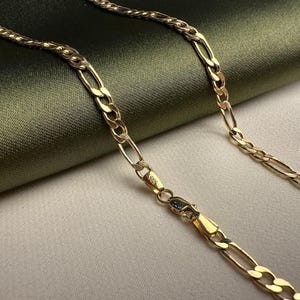 Cadena Figaro de oro de 14 quilates, cadena sencilla, regalo especial, regalo de Navidad, regalo de aniversario