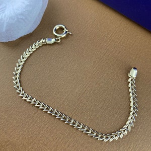 Gold Curb Chain Bracelet 14k Gold Vienna Bracelet ,Gold Curb Link Chain Bracelet ,Handmade ,Gift For Her