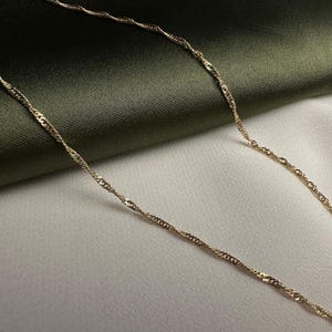 14K Gold Twist Kette, Gedrehte Kette, Einfache Kette, Geburtstagsgeschenk, Weihnachtsgeschenk, Besonderes Geschenk