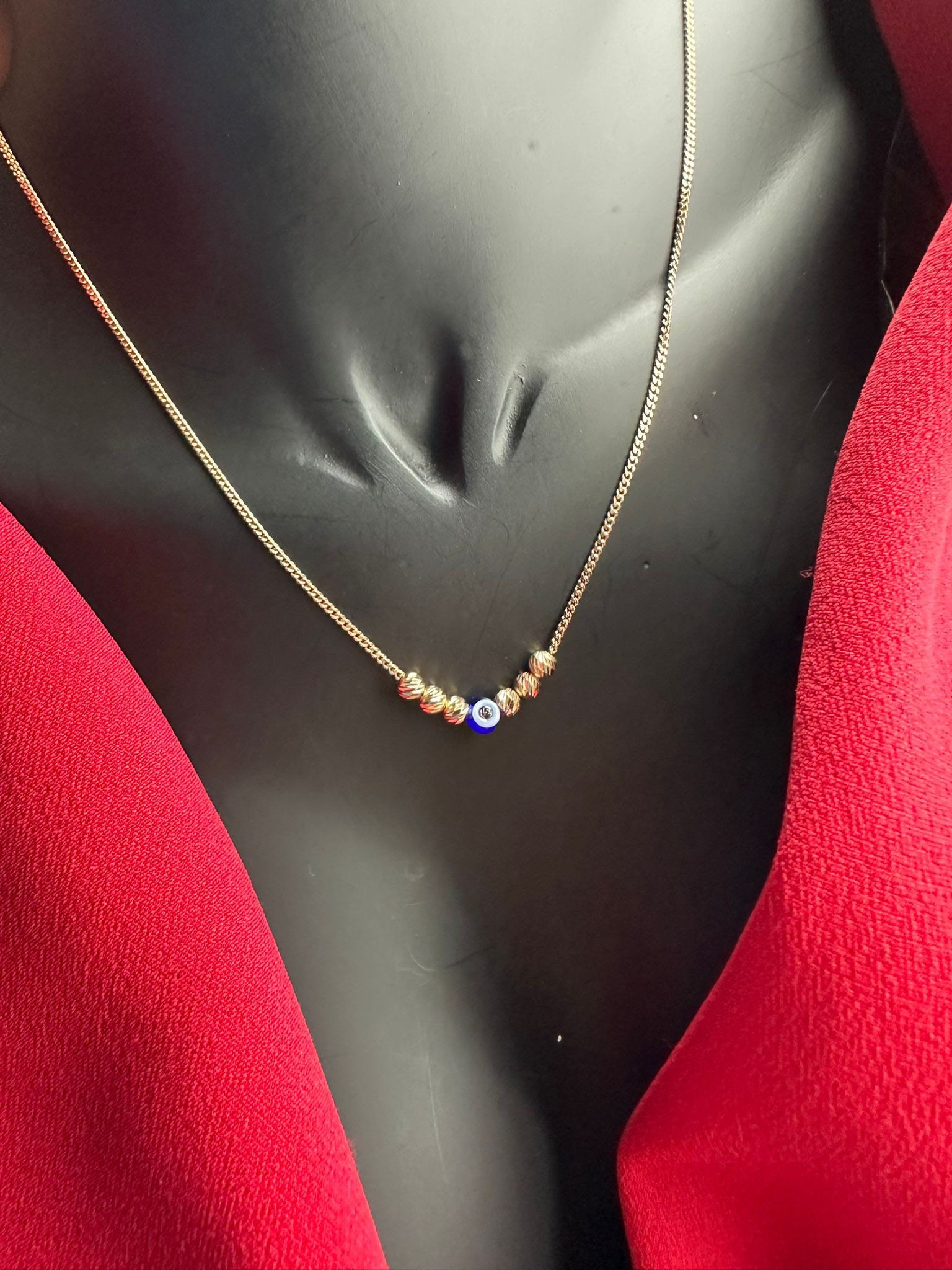 14K gold Necklace,Evil Eye gold Necklace,Women's gold Necklace, good value gold Necklace,unusual gold chain necklace