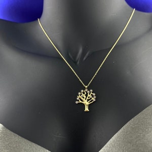 Tree of life Necklace, Family Necklace, Solid Gold Necklace, Family Tree Necklace, Tree of Life Pendants,14K