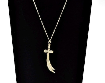 14K Gold Schwert Halskette, Zulfiqar Schwert Halskette, 14K Gold, besonderes Geschenk, Goodluck Halskette