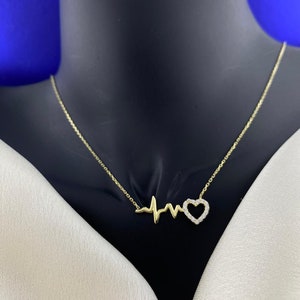 14k Heart Necklace • Hammered Heart Necklace • Dainty Necklace • Small Heart Necklace • Open Heart • Gift for her