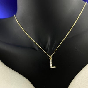14K solid gold Anfang Halskette, 14K Gold Buchstabe Halskette, Benutzerdefinierte Anfang Buchstabe Halskette, personalisierte Buchstabe