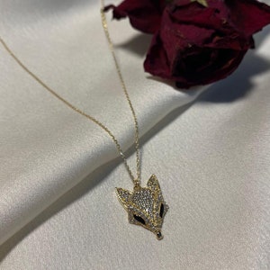14K Gold Fox Necklace, Dainy Necklace, Simple Charm Necklace , Special Gift , Anniversary Gift , Birthday Gift
