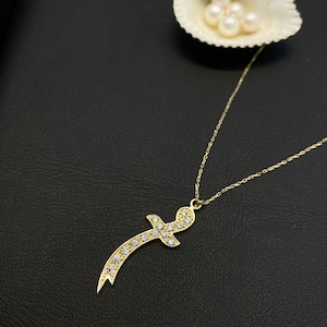 14K Gold Sword  Necklace, Sword Pendant Necklace, Sword Amulet, Sword Necklace for Women, Golden Sword Necklace